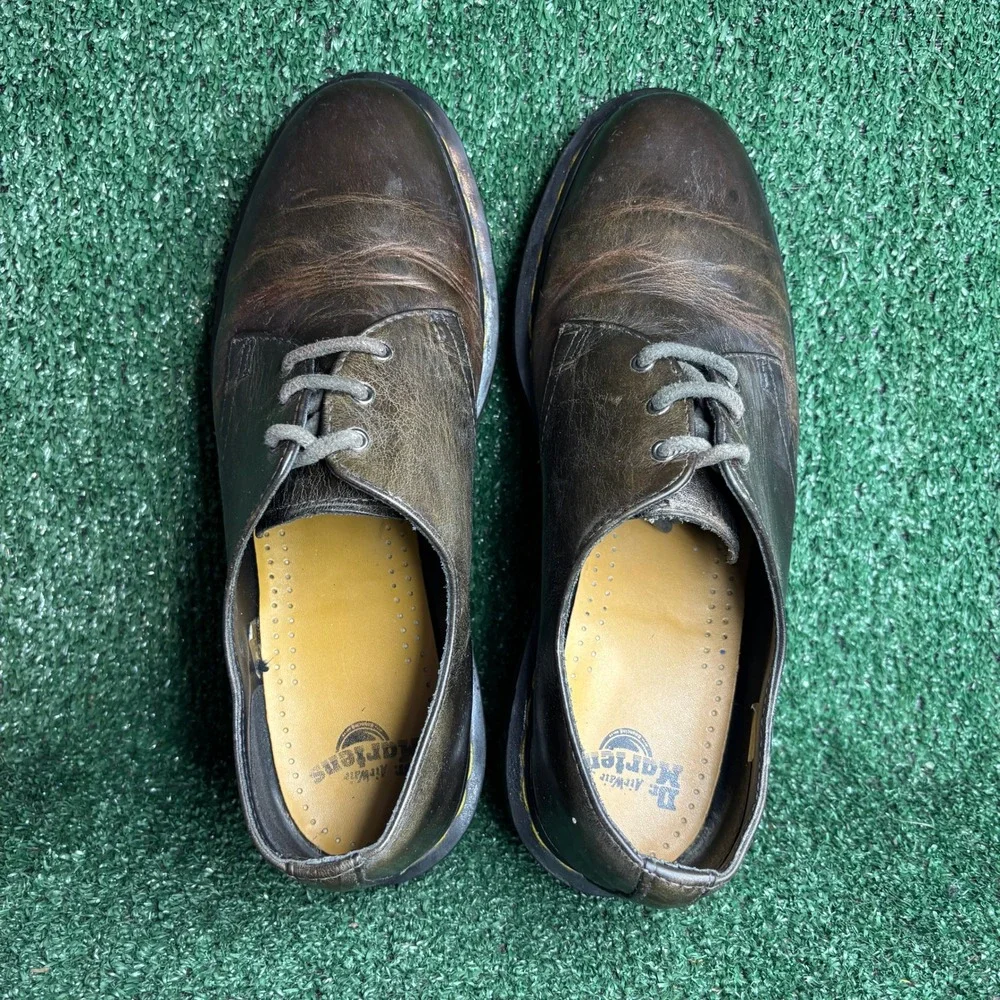 Dr Martens‎ 1461 Distressed Leather Bouncing Soles Oxford Shoes Brown Mens Sz 11